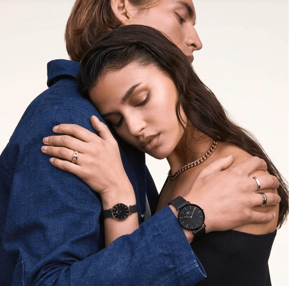 Pack Daniel Wellington Classic Petite Mesh Noir Duo