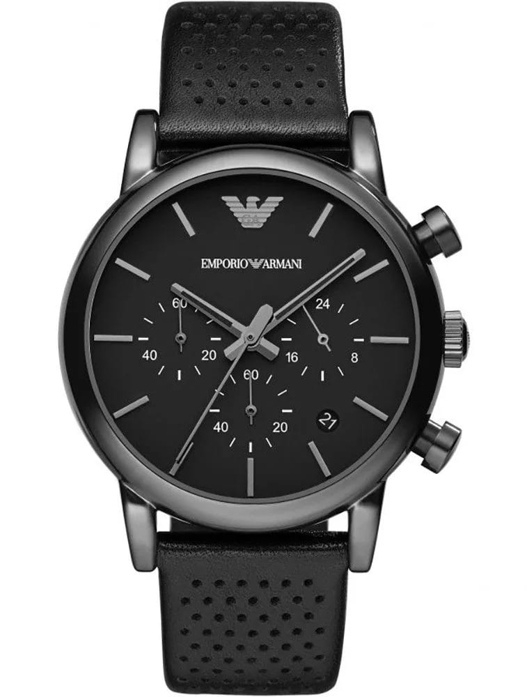Emporio Armani Luigi AR1737 Cuir Noir