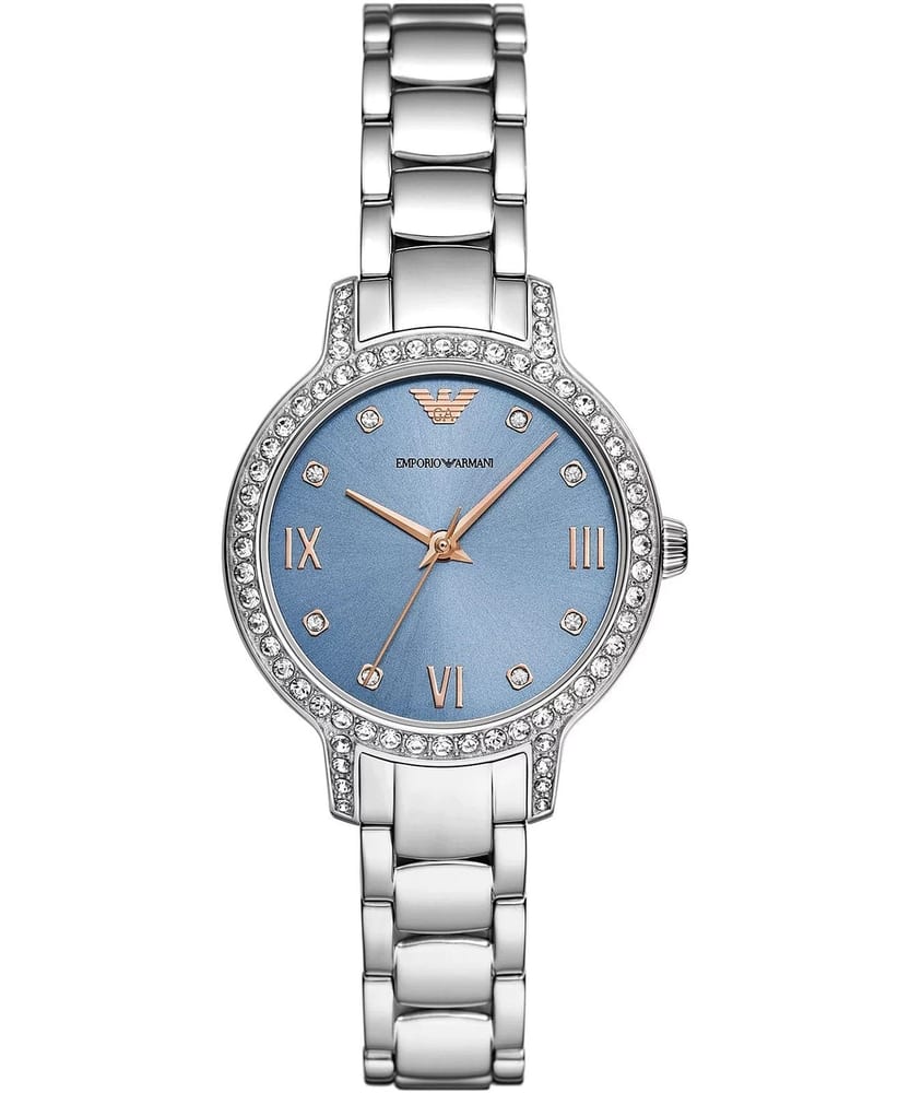 Emporio Armani Cleo – Acier / Bleu Clair